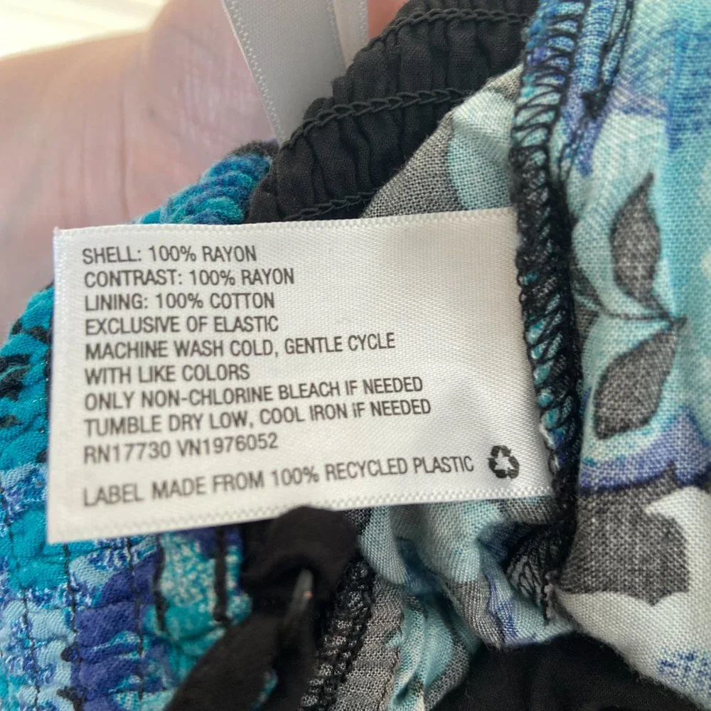 Blue Floral Corset Style Jumpsuit w/ Adjustable Straps & Pockets Xhilaration S - Picture 8 of 8